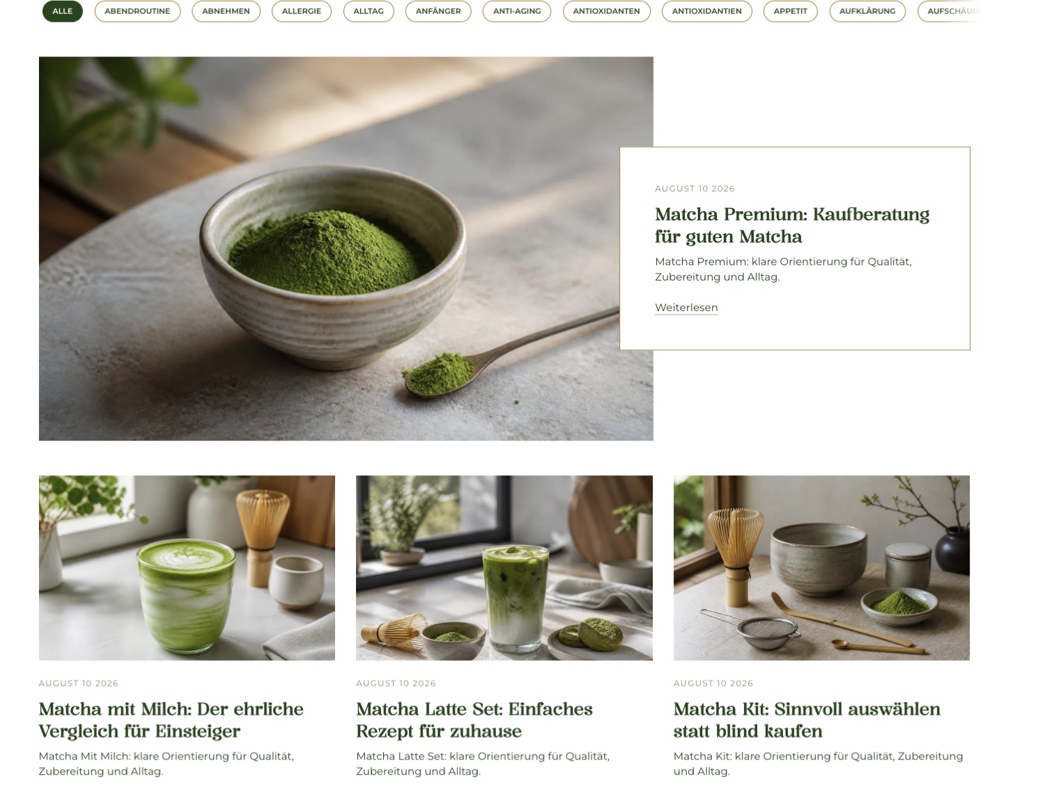 Veröffentlichte SEO-Artikel im Shopify-Blog